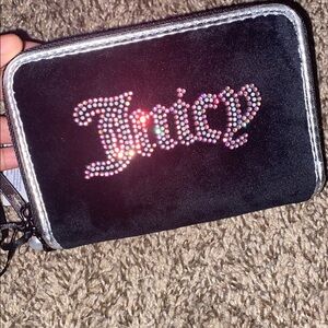 Juicy Couture Black and Silver Wallet with Rhinestones